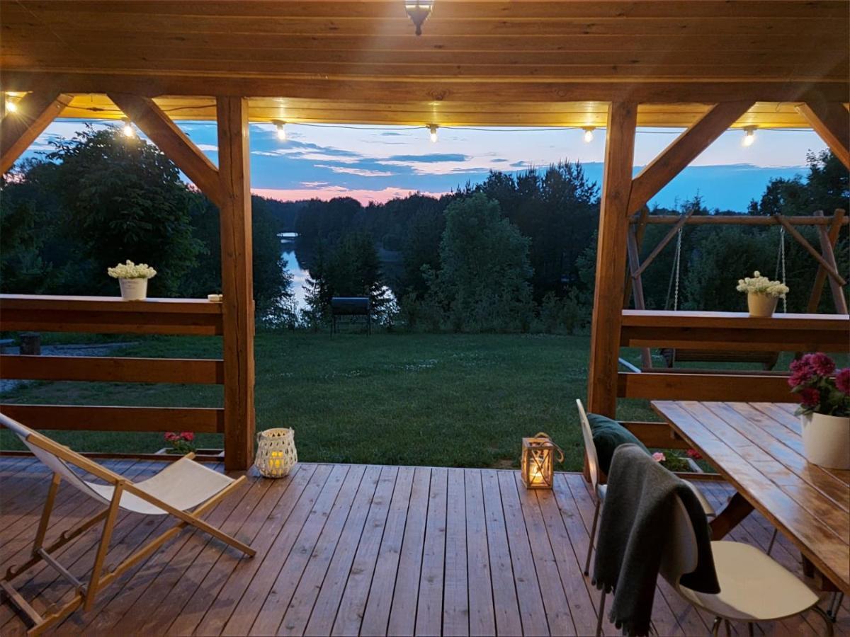 Domek Z Kominkiem Nad Jeziorem Z Jacuzzi Ogrodowym Sumowo  Bagian luar foto